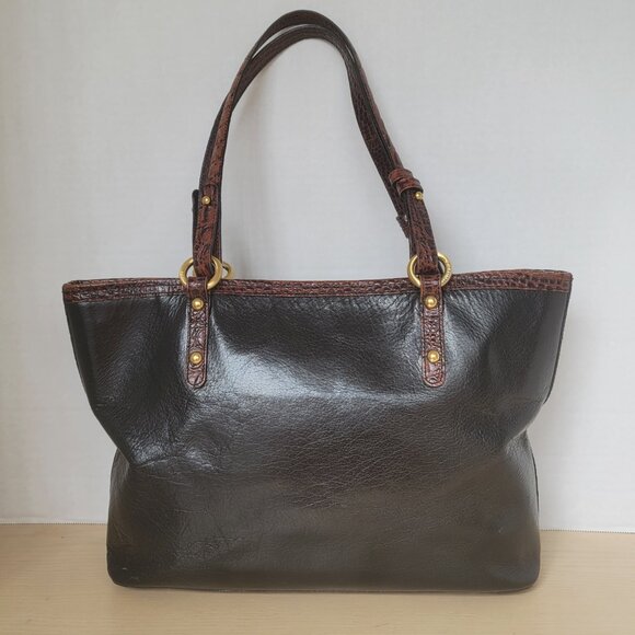 Brahmin Medium Arno Tuscan Black Brown Leather Shoulder Bag Tote - Picture 2 of 16